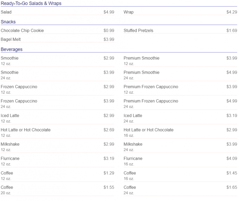 Wawa Menu Along With Prices and Hours Menu and Prices