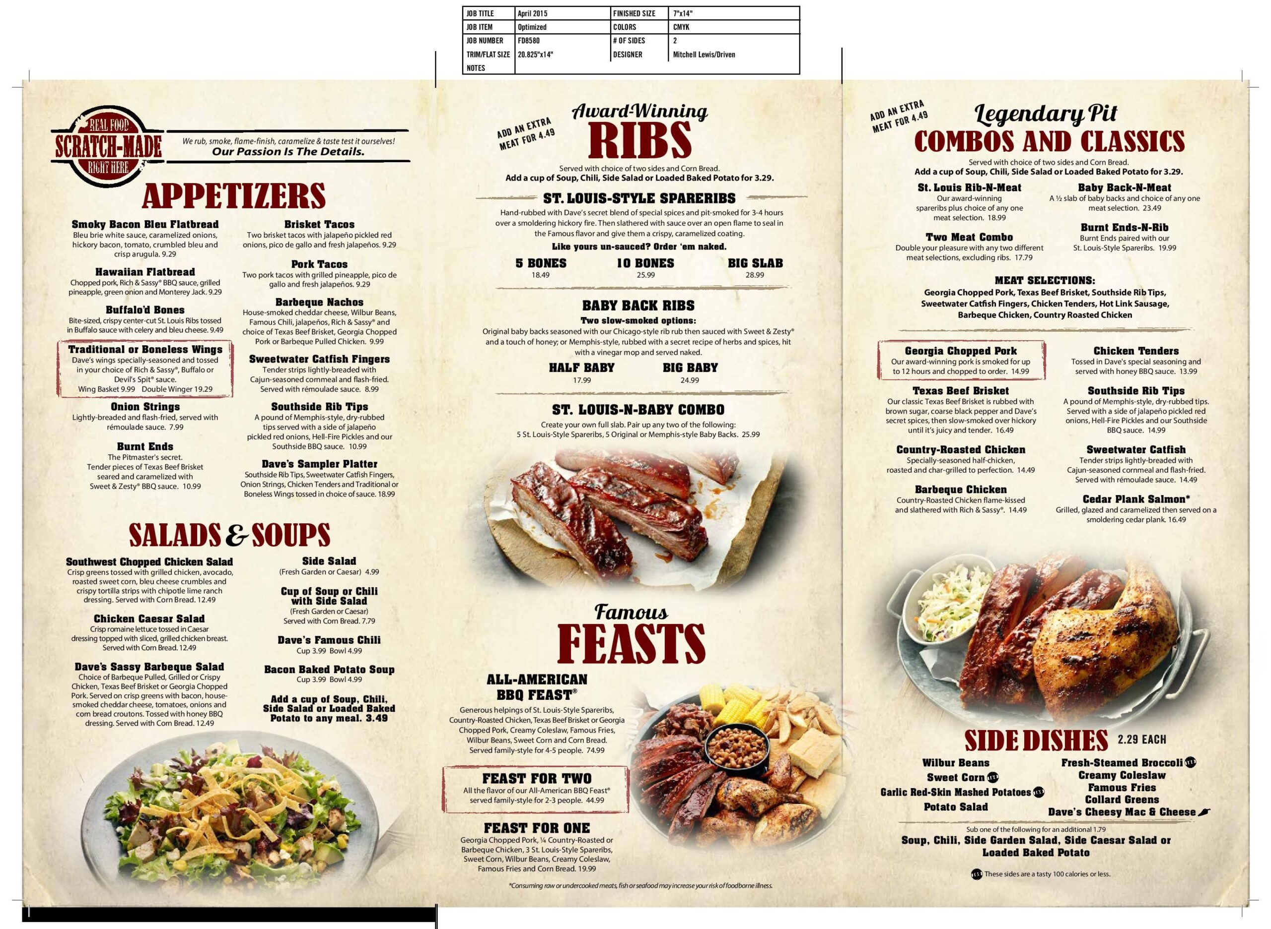 Famous Dave’s Menu Along With Prices and Hours Menu and Prices